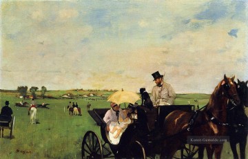 Ein Wagen an den Rennen Edgar Degas Ölgemälde
